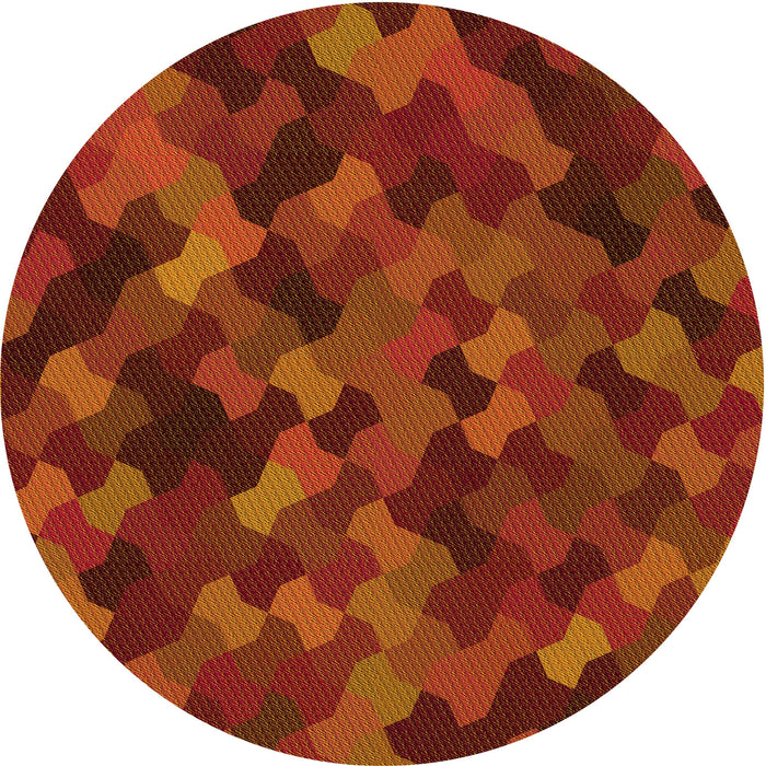 Square Patterned Orange Red Orange Rug, pat1520yw