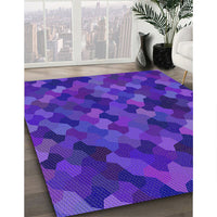 Patterned Purple Modern Rug, pat1520