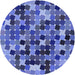 Square Patterned Sky Blue Rug, pat1521blu