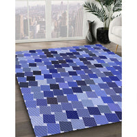 Patterned Sky Blue Rug, pat1521blu