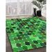 Machine Washable Transitional Deep Emerald Green Rug in a Family Room, wshpat1521grn