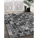 Patterned Gunmetal Gray Rug in Family Room, pat1521gry