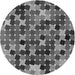 Square Patterned Gunmetal Gray Rug, pat1521gry