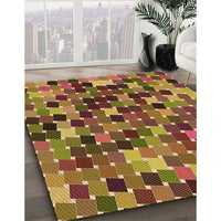 Patterned Saffron Red Rug, pat1521org