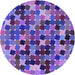 Square Machine Washable Transitional Amethyst Purple Rug in a Living Room, wshpat1521pur