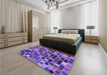 Patterned Amethyst Purple Rug in a Bedroom, pat1521pur