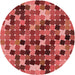 Square Patterned Red Rug, pat1521rd