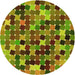 Square Patterned Pistachio Green Rug, pat1521yw