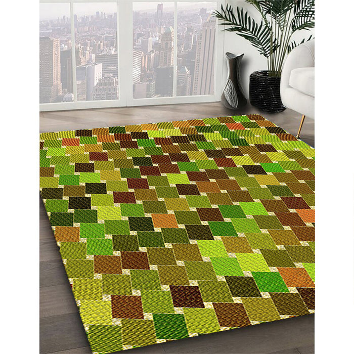 Machine Washable Transitional Pistachio Green Rug in a Family Room, wshpat1521yw