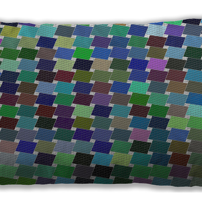 Patterned Rectangular Blue Lumbar Throw Pillow, 13 inch by 19 inch, lbpat1521