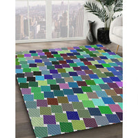 Patterned Blue Modern Rug, pat1521