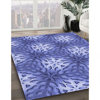 Patterned Sky Blue Rug, pat1522blu