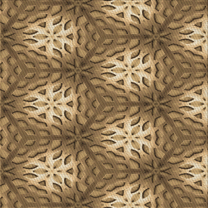 Round Machine Washable Transitional Saddle Brown Rug, wshpat1522brn