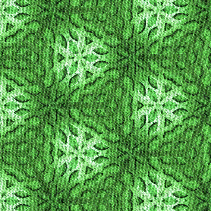 Machine Washable Transitional Green Rug, wshpat1522grn