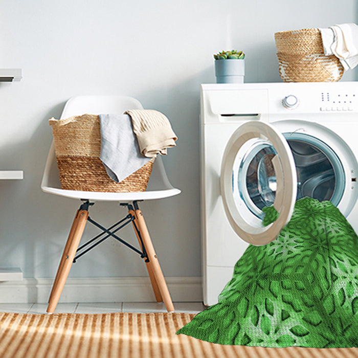 Machine Washable Transitional Green Rug in a Washing Machine, wshpat1522grn
