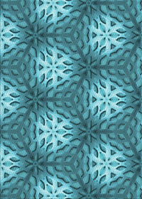 Machine Washable Transitional Teal Green Rug, wshpat1522lblu