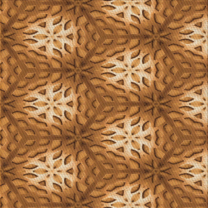 Round Patterned Orange Rug, pat1522org