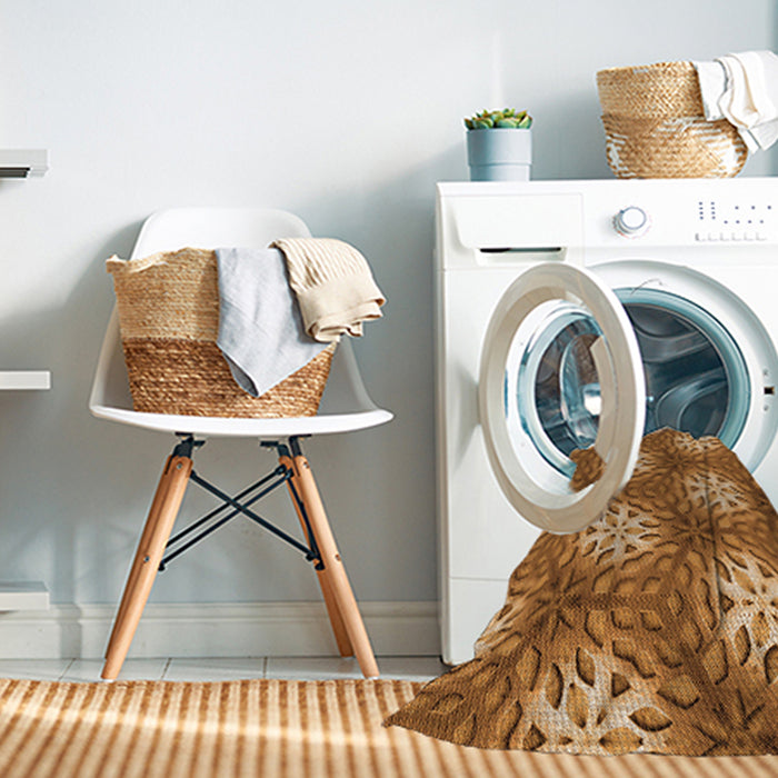 Machine Washable Transitional Orange Rug in a Washing Machine, wshpat1522org
