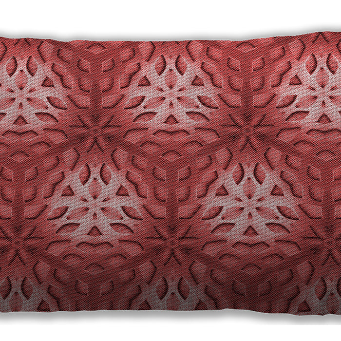 Patterned Rectangular Red Lumbar Throw Pillow, 13 inch by 19 inch, lbpat1522rd