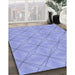 Machine Washable Transitional Light Slate Blue Rug in a Family Room, wshpat1523blu