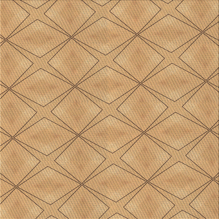 Round Patterned Orange Rug, pat1523brn