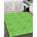 Patterned Emerald Green Rug in Family Room, pat1523grn