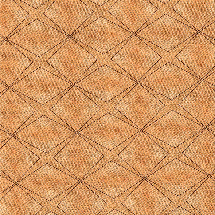 Round Patterned Neon Orange Rug, pat1523org