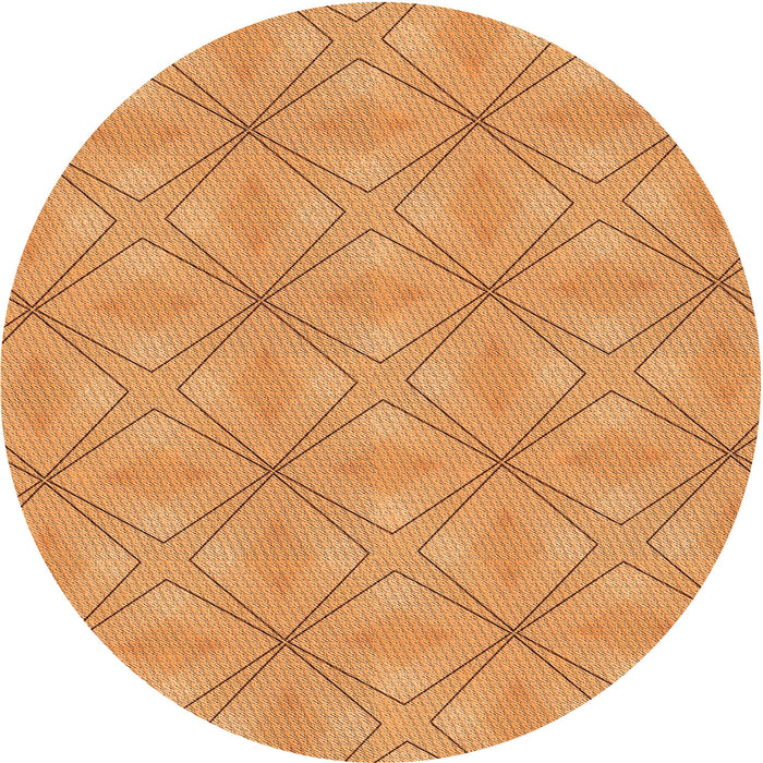 Square Patterned Neon Orange Rug, pat1523org
