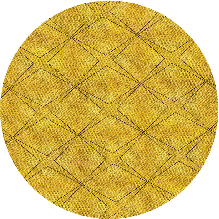 Square Patterned Gold Yellow Rug, pat1523yw