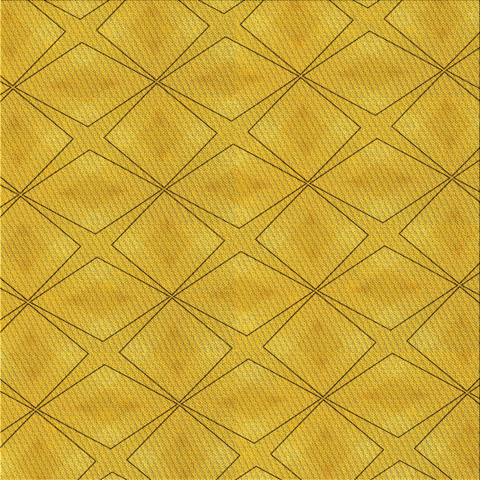 Round Patterned Gold Yellow Rug, pat1523yw