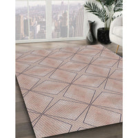 Patterned Dark Almond Brown Novelty Rug, pat1523