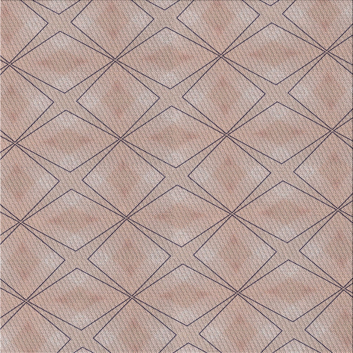 Square Patterned Dark Almond Brown Novelty Rug, pat1523
