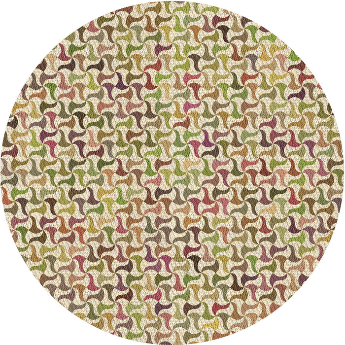 Square Patterned Khaki Gold Rug, pat1524brn