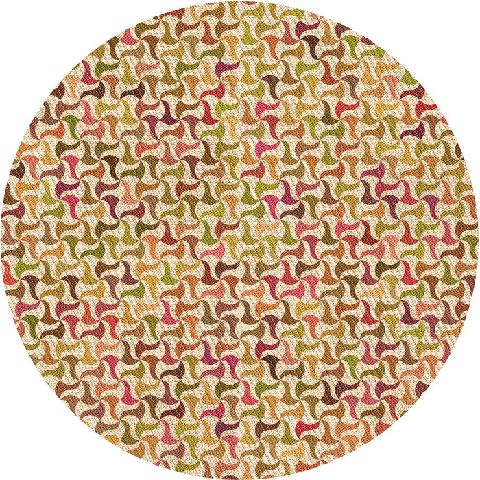 Square Patterned Red Rug, pat1524org