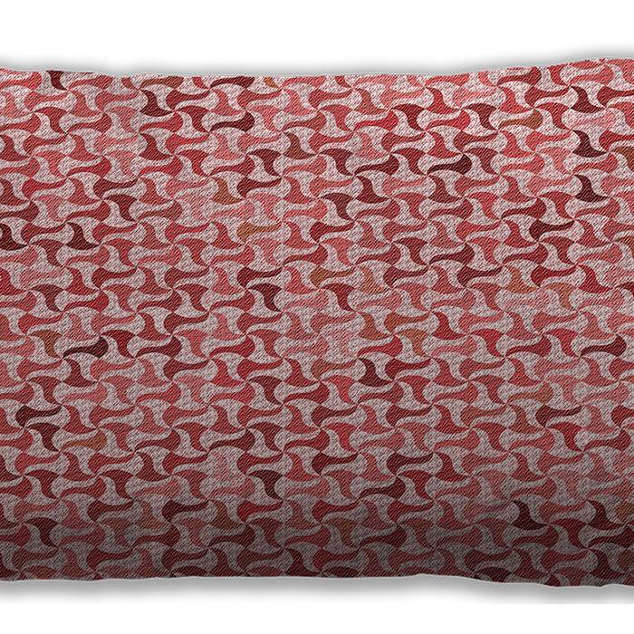 Patterned Rectangular Deep Rose Pink Lumbar Throw Pillow, 13 inch by 19 inch, lbpat1524rd