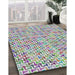 Patterned Gray Novelty Rug in Family Room, pat1524