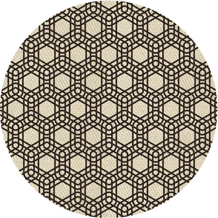 Square Patterned Milk Chocolate Brown Rug, pat1525brn