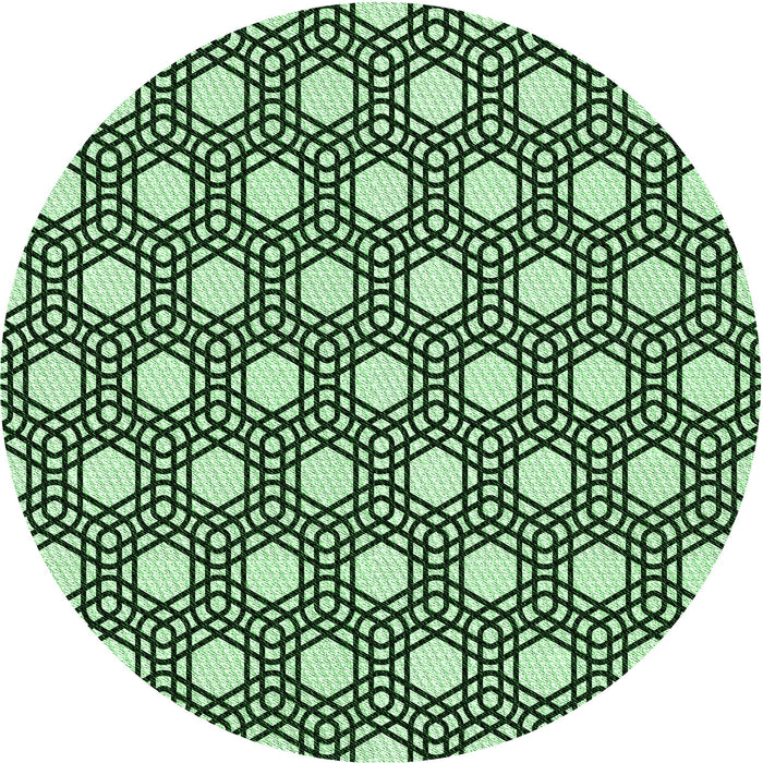 Square Patterned Dark Forest Green Rug, pat1525grn