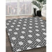 Patterned Black Rug in Family Room, pat1525gry