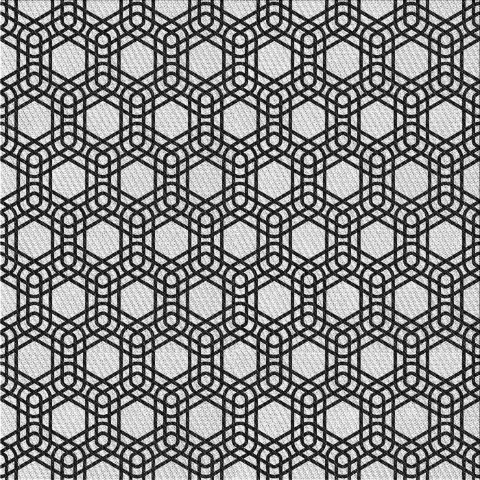 Square Patterned Black Rug, pat1525gry