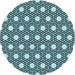 Round Patterned Blue Rug, pat1525lblu