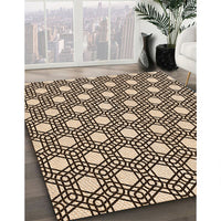 Patterned Deep Peach Orange Rug, pat1525org