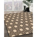 Patterned Deep Peach Orange Rug in Family Room, pat1525org