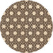 Square Patterned Deep Peach Orange Rug, pat1525org