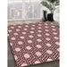 Patterned Deep Rose Pink Rug in Family Room, pat1525rd