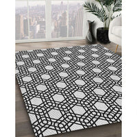 Patterned Charcoal Black Novelty Rug, pat1525