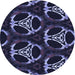 Square Patterned Night Blue Rug, pat1526blu