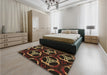 Patterned Light Brown Rug in a Bedroom, pat1526brn