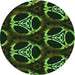 Square Patterned Dark Lime Green Rug, pat1526grn
