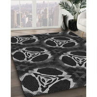 Patterned Midnight Gray Rug, pat1526gry